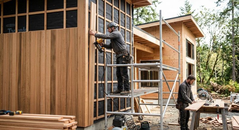 Hardwood Cladding Installation in Boston, MA